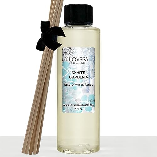 White Gardenia Diffuser Oil - Luxury Essential Oils for Diffuser Refill & Air Freshener Room Spray - Long-Lasting & Natural Home Fragrance, Scented Oil for Diffusers, USA Made, 4oz