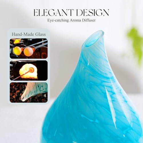 Porseme Essential Oil Diffuser 150ml Handmade Glass Diffuser 6H Runtime