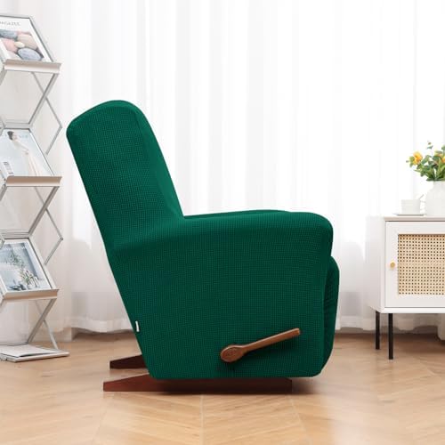KEKUOU Recliner Chair Covers, 1-Piece Lazy Boy Recliner Covers, Dark Green