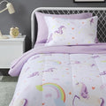 Amazon Basics 5-Piece Soft, Easy-Wash Microfiber Kid's Bed-in-a-Bag Bedding Set with Sheet and Comforter, Twin, Unicorn Print