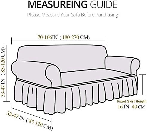 NICEEC Sofa Cover Lilac Gray Couch Cover Stretch Sofa Slipcover with Skirt