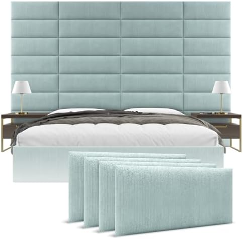 Vänt Wall Mounted Headboard Panels, Queen/Full, Ribbed Iceland Blue
