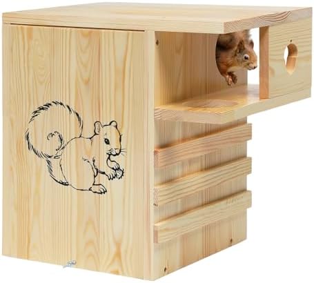 Extra Large Squirrel Housse for Outside, Wood Squirrel Nesting Box Outdoor
