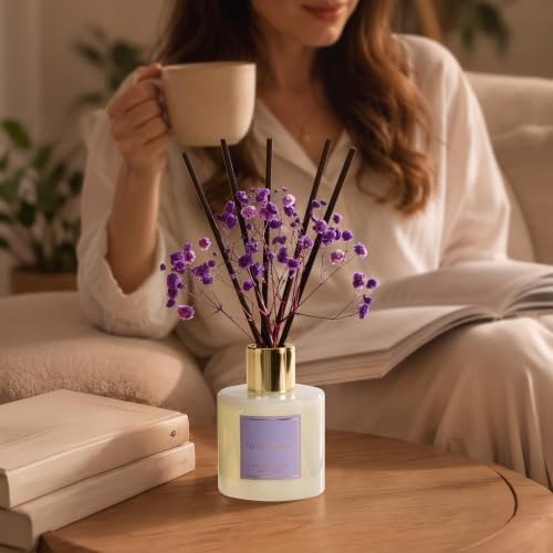COCORRÍNA Reed Diffuser - Lavender Thyme 3.38 fl oz Reed Diffuser for Bedroom Bathroom Home Décor