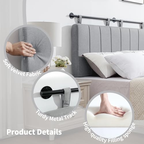 UEV King Headboard Only, Wall Mounted Hanging Upholstered Bed Head Board