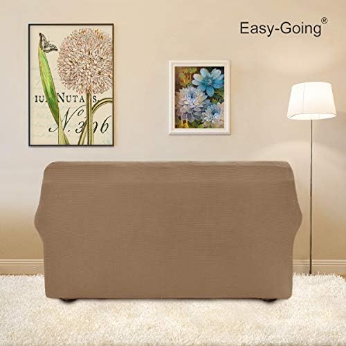 Easy-Going Stretch Loveseat Couch Covers Washable Camel