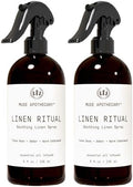Muse Apothecary Linen Ritual - Aromatic, Soothing, and Relaxing Linen Mist, Laundry and Fabric Spray - Infused with Aromatherapy Essential Oils - 8 oz, Tonka Bean + Amber + Warm Cedarwood, 2 Pack