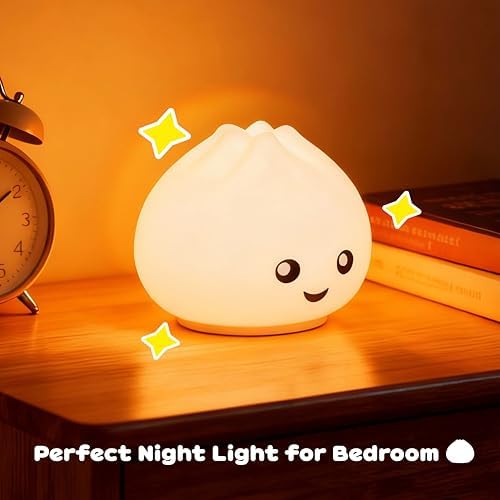 Squishy Dumpling Night Light, Soft Touch Lamp