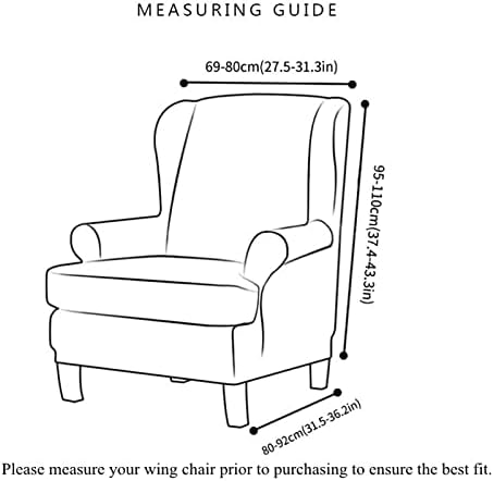 NILUOH Stretch Velvet Wingback Chair Slipcovers 2-Piece