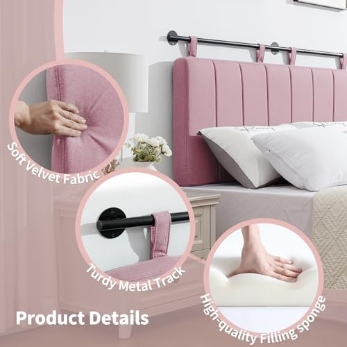UEV King Headboard Only, Wall Mounted Hanging Upholstered Bed Head Board
