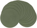 SHACOS Round Placemats Set of 12 Washable 15 inch Round Table Mats Cotton Polyester Woven Braided Place Mats for Dining Table Wedding Party Decor (Olive Green, 12)