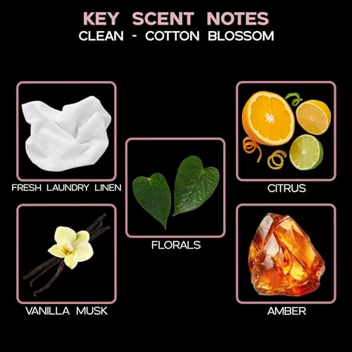 Reed Diffuser Set - Clean Cotton Blossom Scented Diffuser with Sticks