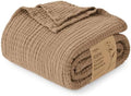 Love's cabin 100% Cotton Muslin Blanket California King, Light Brown