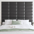 IFNOW Wall Mounted Headboard, Peel and Stick Panels, Black, Queen