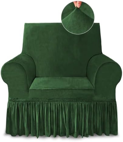 NICEEC Green Armchair Covers Arm Chair Cover Armchair Slipcovers with Skirt