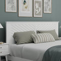 ComfIQ Serene Wood Panel Headboard with Chevron Scoring, King, White