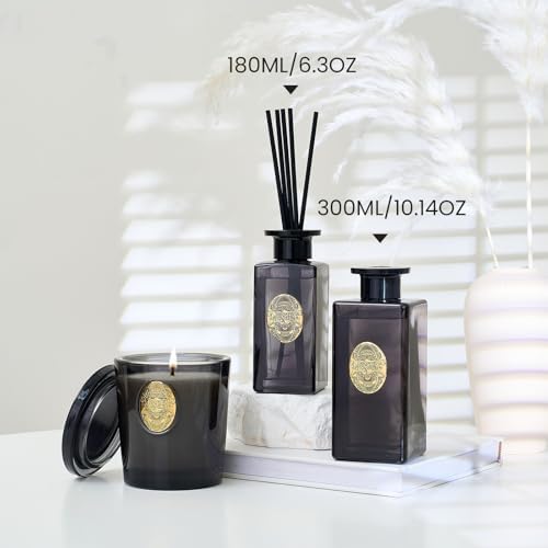 M&SENSE 6.3 oz Reed Diffuser Set for Home| Sandalwood Vanilla Oil Diffuser with Sticks | Hotel Collection Non-Toxic Essential Oil |Home Diffuser for Bedroom Bathroom Living Room