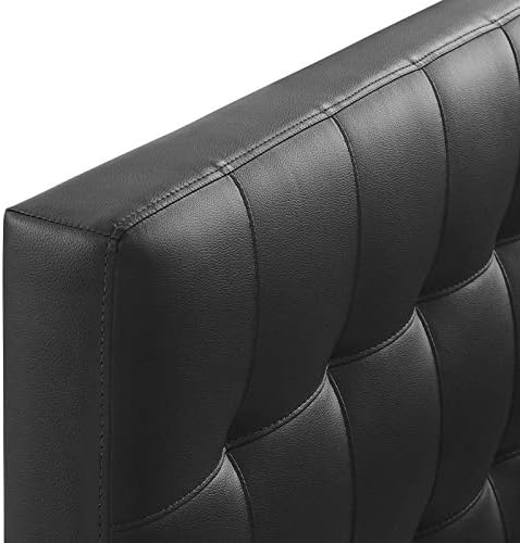 Modway Lily Tufted Faux Leather Upholstered Twin Headboard in Black