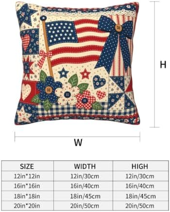 American Flag Decorative Throw Pillow Covers 18x18 Inch Set of 4