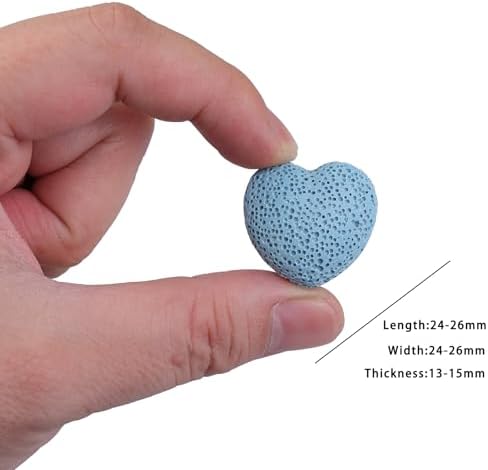 rockcloud 10 PCS 0.9" Bluelack Lava Rock Stone Heart Shape Pocket Stones