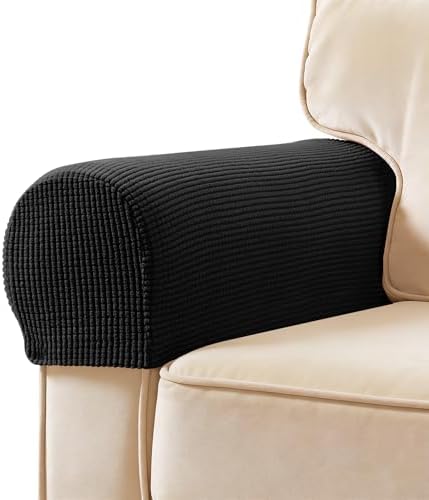 SUBRTEX Stretch Couch Arm Covers Set of 2, Non-Slip Sofa Armrest Slipcovers