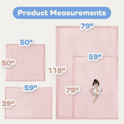 1.5" Thick Baby Play Mat for Floor,79x158 Large Memory Foam Tummy Time Mat