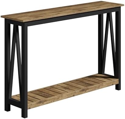 ChooChoo Farmhouse Console Table, Narrow Sofa Table for Entryway, 47 Inch