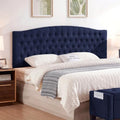 24KF Upholstered Tufted Button Linen Wall Mounted Headboard,Comfortable Fashional Headboard King/CA King Size, 6055-K-Navy Blue