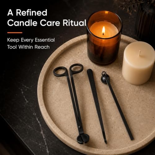 Saiveina 3 in 1 Candle Wick Trimmer Set, Candle Snuffer Dipper Wick Cutter
