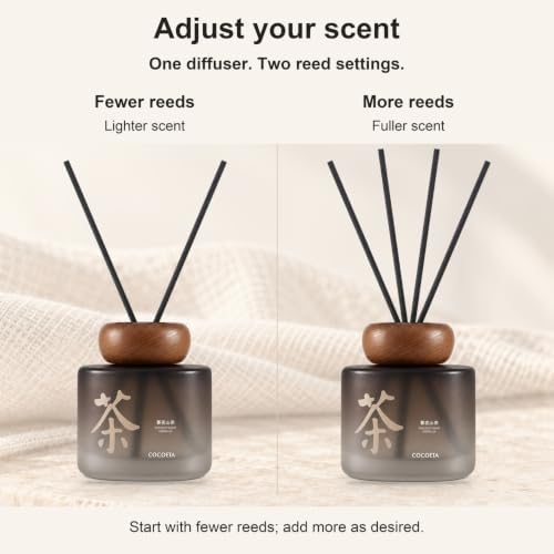 Midnight Camellia Magnolia Bloom Reed Diffuser, 5.9 Fl Oz – Creamy Floral Home Fragrance for Up to 90 Days - Reusable, Refillable Glass Holder - Includes 4 Natural Reed Sticks - Flame Free