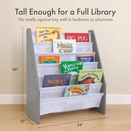 Humble Crew Kids Bookshelf, Montessori Front Facing Toddler Bookcase 4 Tier
