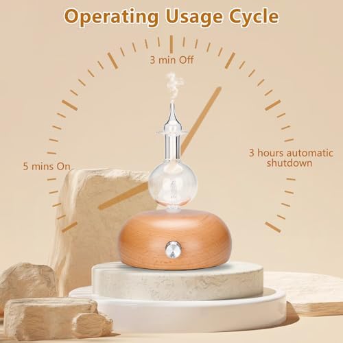 Vintage Aromatherapy Essential Oil Diffuser, Professional 7 Color Pure Aromatherapy Wood Diffuser