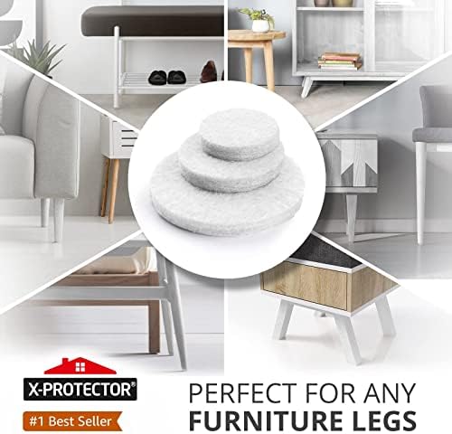 Felt Furniture Pads X-Protector - 48 PCS 1" - Premium Felt Pads (White)