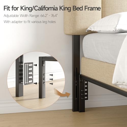 ONBRILL King Headboard Only with LED Light & Storage, Adjustable Headboards