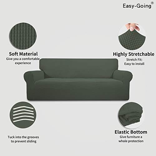 Easy-Going Stretch Couch Covers for Sofa Washable Large Olive Green