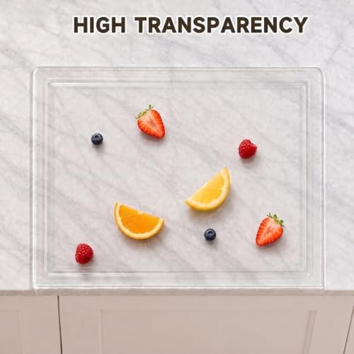 SWSKR Clear Acrylic Cutting Board with Juice Groove,1pcs Clear - 17''x13''