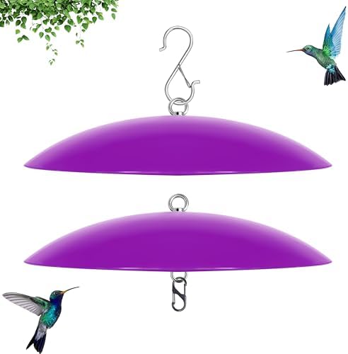 13" Bird Feeder Rain Cover,Bird Feeder Dome,Hummingbird Feeder Guard, Proof Bird Feeders Baffle,Smart Birds Feeder's Umbrella (Purple),2Pack