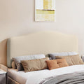 Pinmoco Queen Upholstered Headboard, Height Adjustable Velvet, Beige