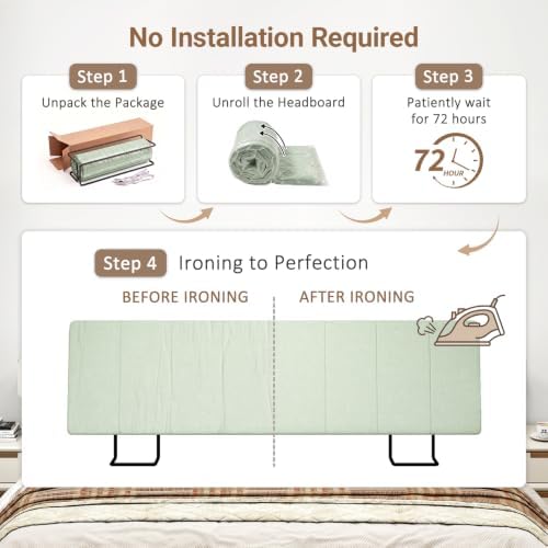 King Size Headboard Only-No Assembly Required, Sage Green