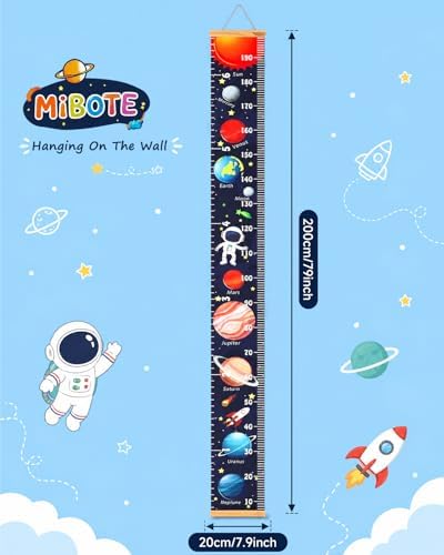 Growth Height Chart for Kids, Removable 79"x7.9" (Planet)