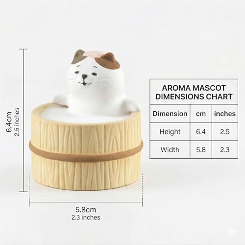 Passive Stone Diffuser, Cute Animal Series Aromatherapy Oil Diffuser for Tabletop Decor (1, Relaxed Cat)