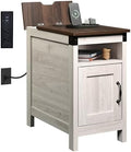 WLIVE End Tables for Living Room & Bedroom w/Charging, Narrow Nightstand