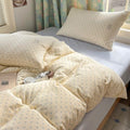 Beige Polka Dot Duvet Cover Set 3 Pcs,Twin Size Bedding 68"×86"