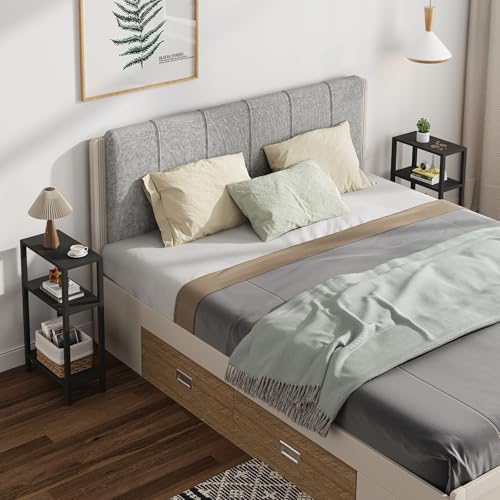 TUTOTAK Narrow Side Table, 3-Tier Small End Table for Couch