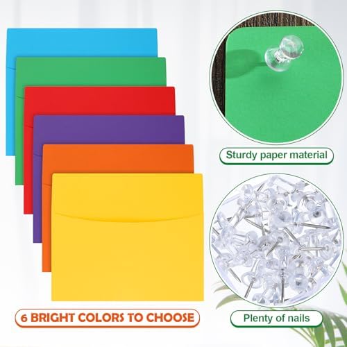Newtay 24 Pcs Oversized Wall Pockets File Organizer, Bright Color