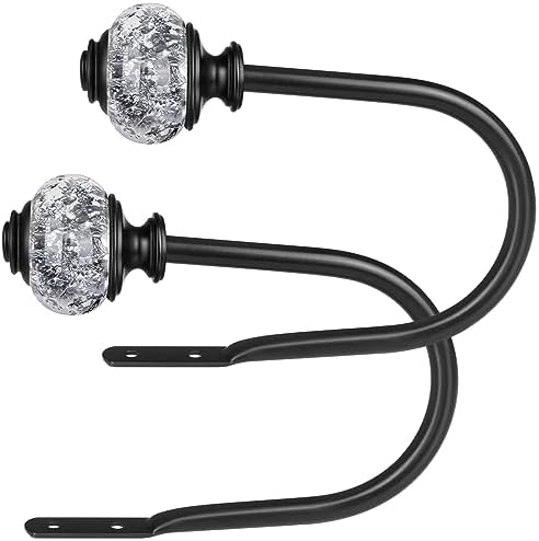 USFOOK Black Curtain Holdbacks, Decorative Drapery Tiebacks, 2 Pack/1 Pair