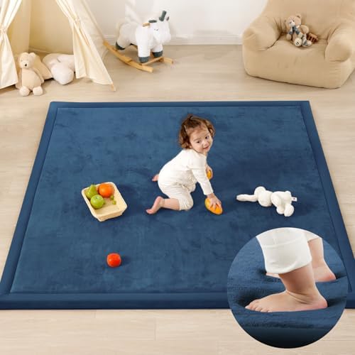 1.3" Thick Baby Play Mat, 71x79 Foam Tummy Time Mat – Royal Blue