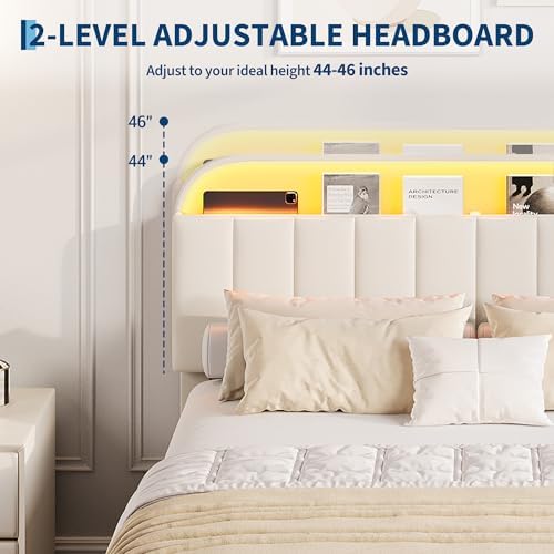 GarveeHome TwinXL Bed Frame, Platform Bed with Storage Headboard & Drawers