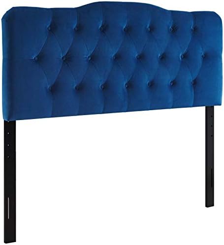 Modway Annabel Diamond Tufted Performance Velvet Queen Headboard in Navy