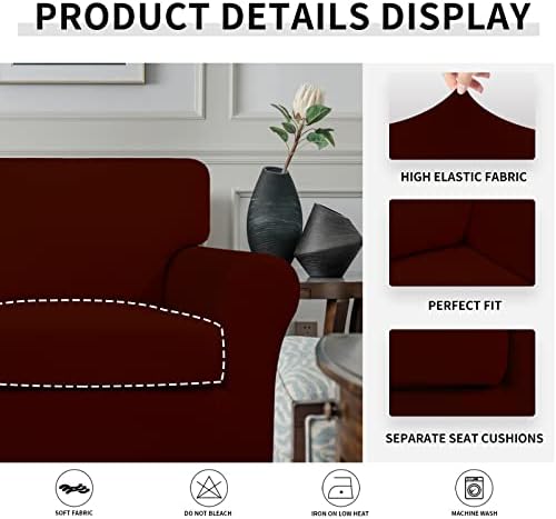 Easy-Going 2 Pieces Stretch Sofa Slipcover for Armchair Washable